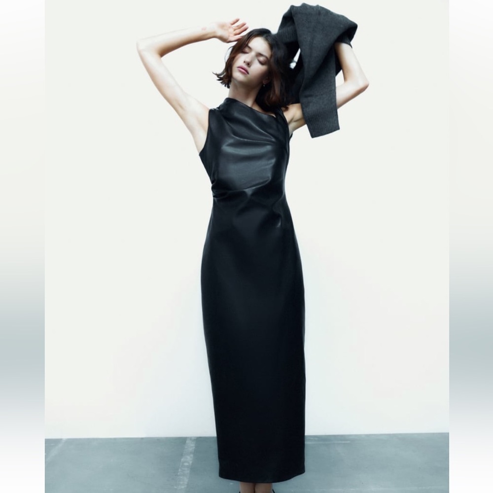 Zara Leather Long Dress